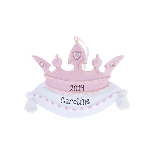 Pink Princess Crown Personalized Ornament