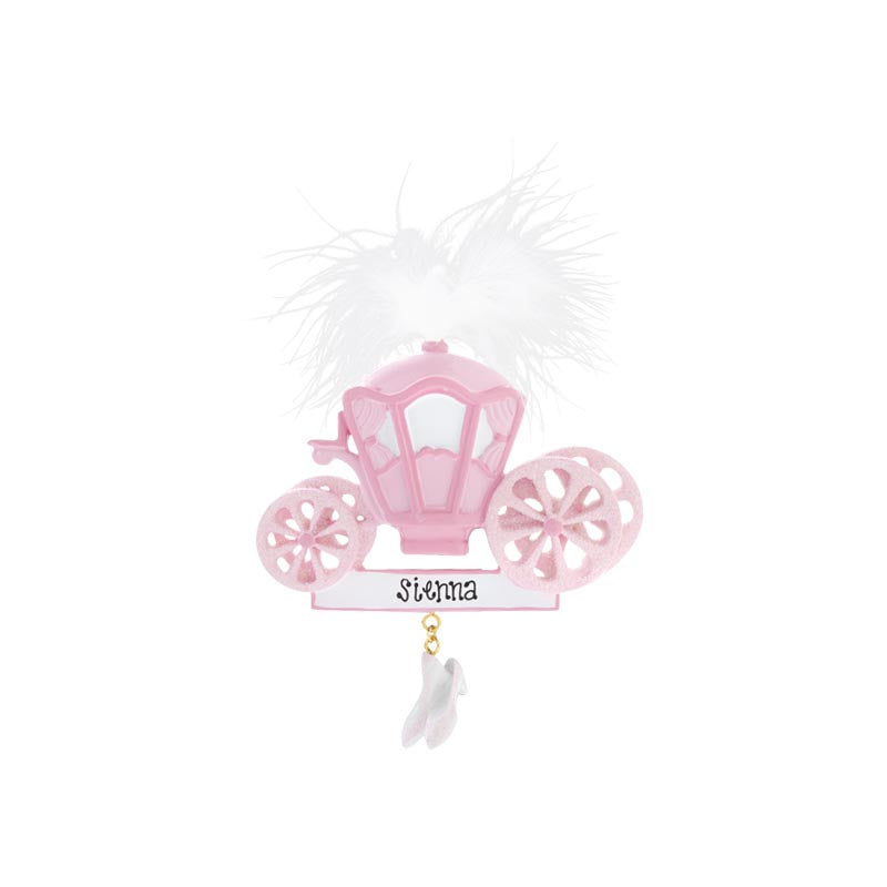 Pink Princess Carriage Personalized Ornament