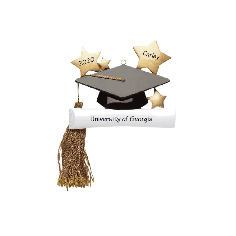 Graduation Cap with Diploma Personalized Ornament