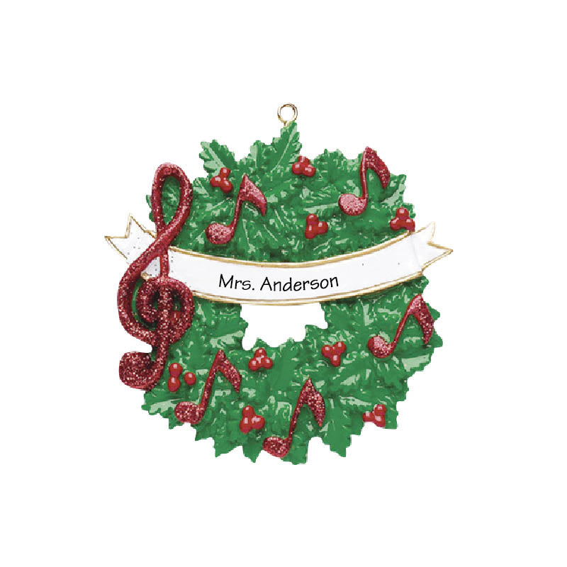 Musical Wreath Personalized Ornament