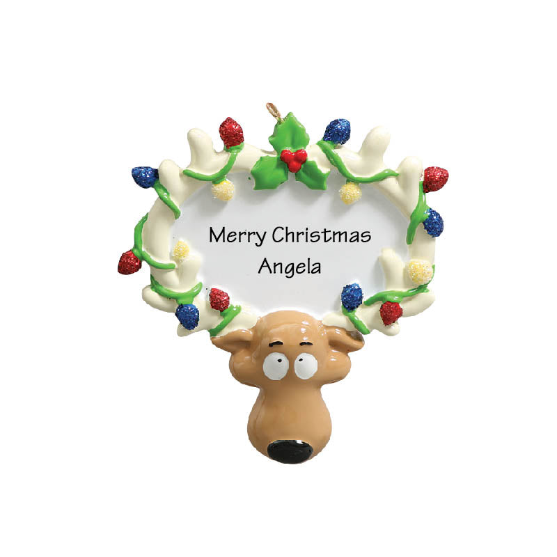Deer Tangled Light Christmas Personalized Ornament